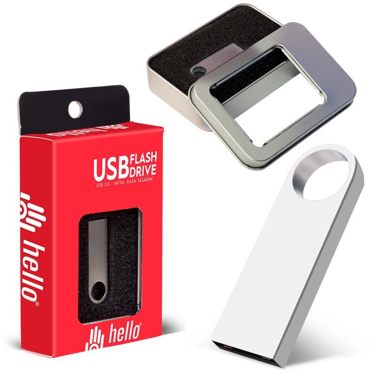 Hello 4 GB Metal USB Flash Bellek Usb 2.0