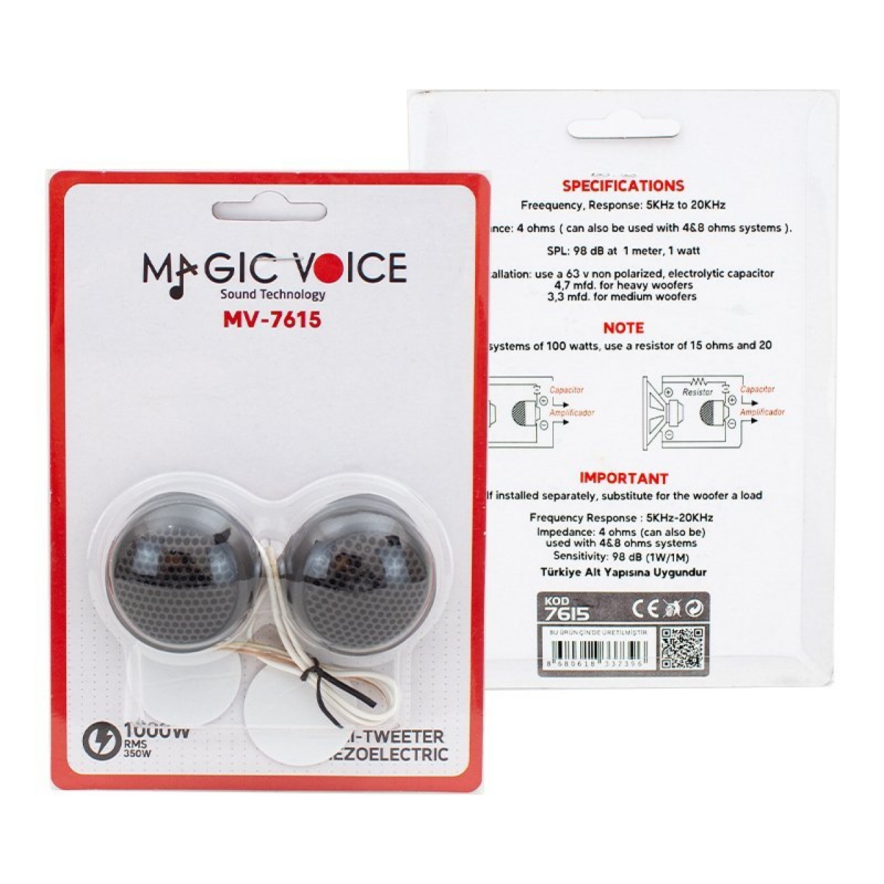 Magicvoice MV7615 100 Watt Oto Tweeter Takımı