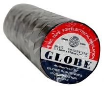 Globe İzole Bant Siyah 10 lu Paket 0.13x19mm